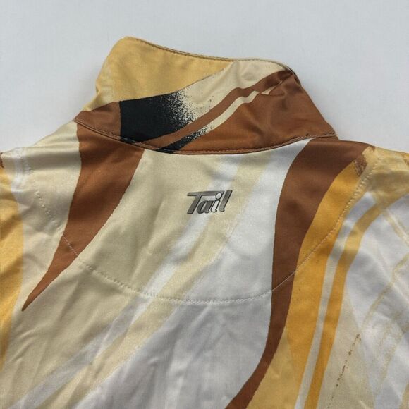 Tail Multicolor Sleeveless Golf Polo Tank 1/4 Zip Neck Yellow Brown Stretch Sz M - Picture 10 of 10